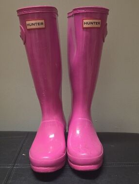 Hunter Glossy Hot Pink Knee-High Rain Boots
